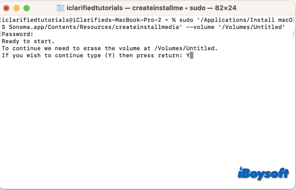 crear instalador de macOS en Terminal