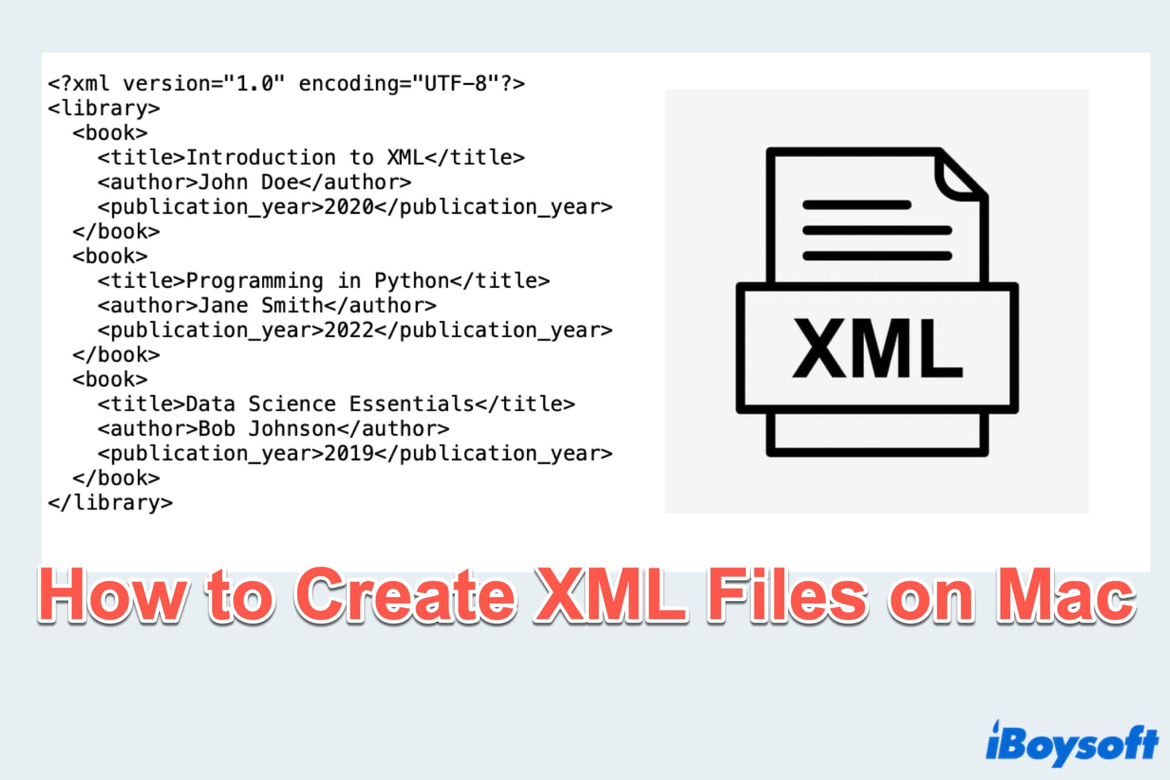 Résumé de la création d'un fichier XML sur Mac