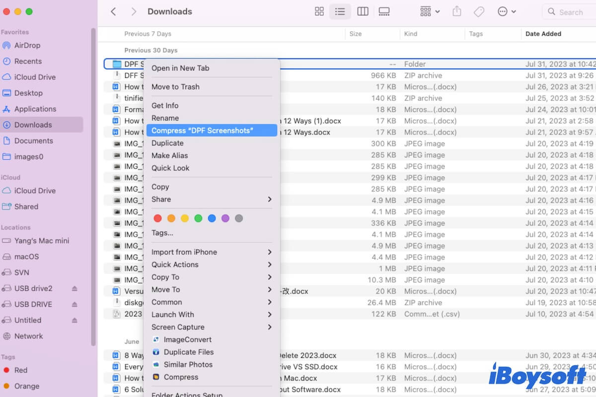 Cómo comprimir un archivo o carpeta en Mac