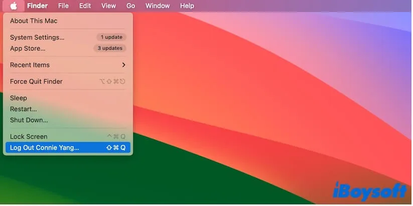 log out the guest user account