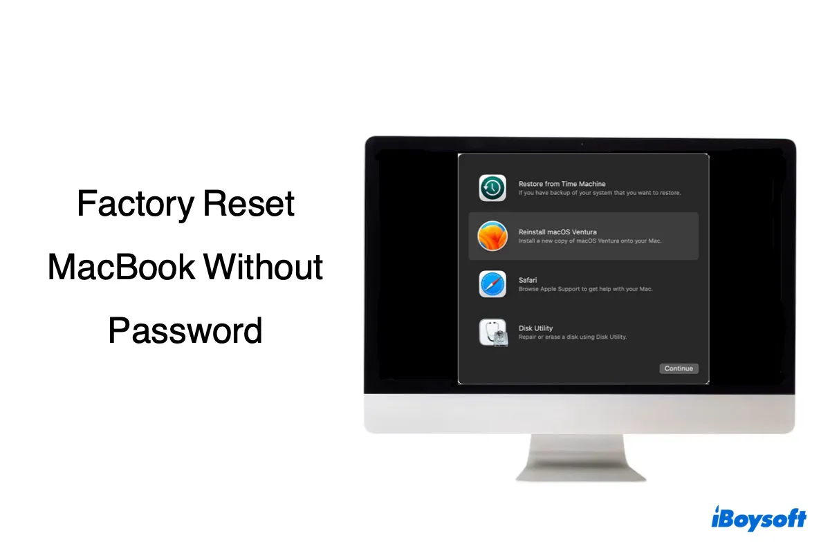 How to factory reset MacBook without password or Apple ID