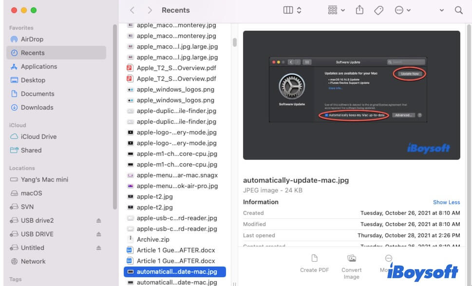 Überprüfen Sie die Dateien im Ordner 'Zuletzt verwendet'