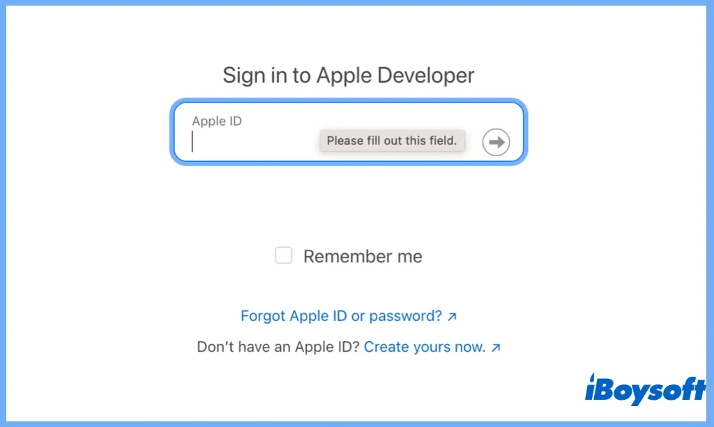 sign in to apple developer