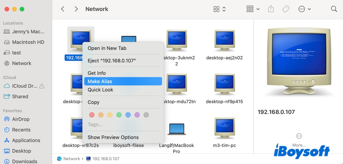 Netzlaufwerke auf dem Mac mit Desktop-Verknüpfung mappen