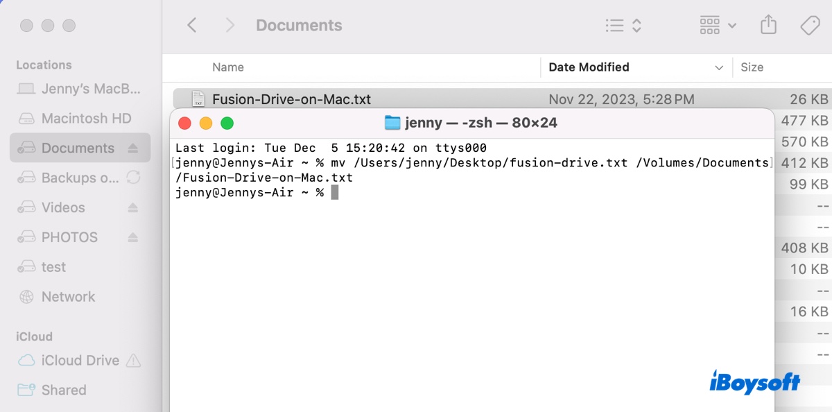 Wie man eine Datei in Mac Terminal verschiebt und umbenennt