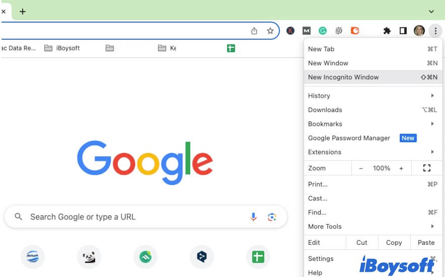 Abrir un navegador privado en Chrome en Mac