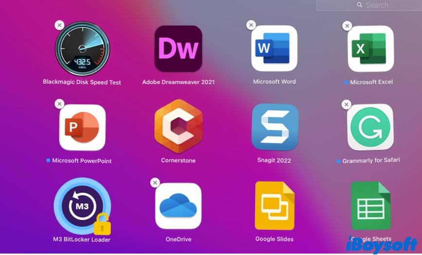 delete icons on Mac Launchpad