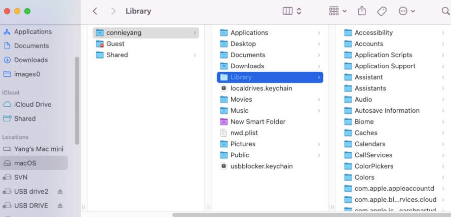 Suchen und löschen Sie CleanMyMac-bezogene Dateien im Bibliotheksordner