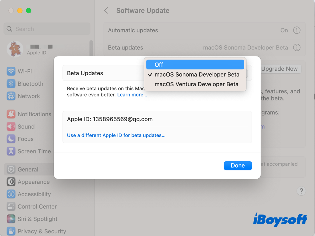 unenroll macos beta program