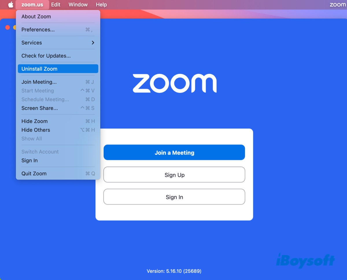 Cómo desinstalar Zoom en Mac con el desinstalador incorporado