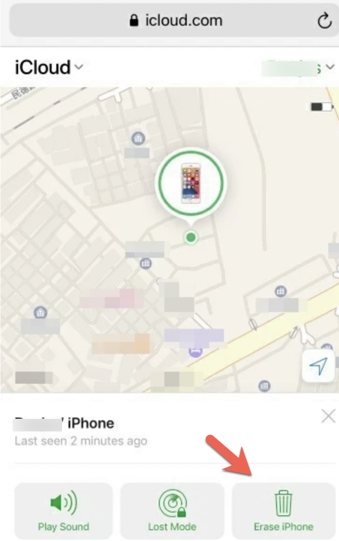 unlock disabled iPhone via iCloud