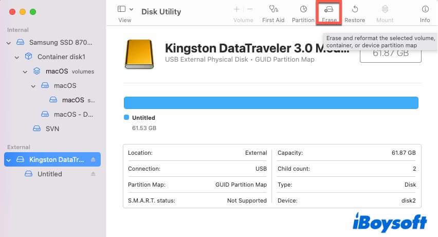 erase external hard drive in Disk Utility