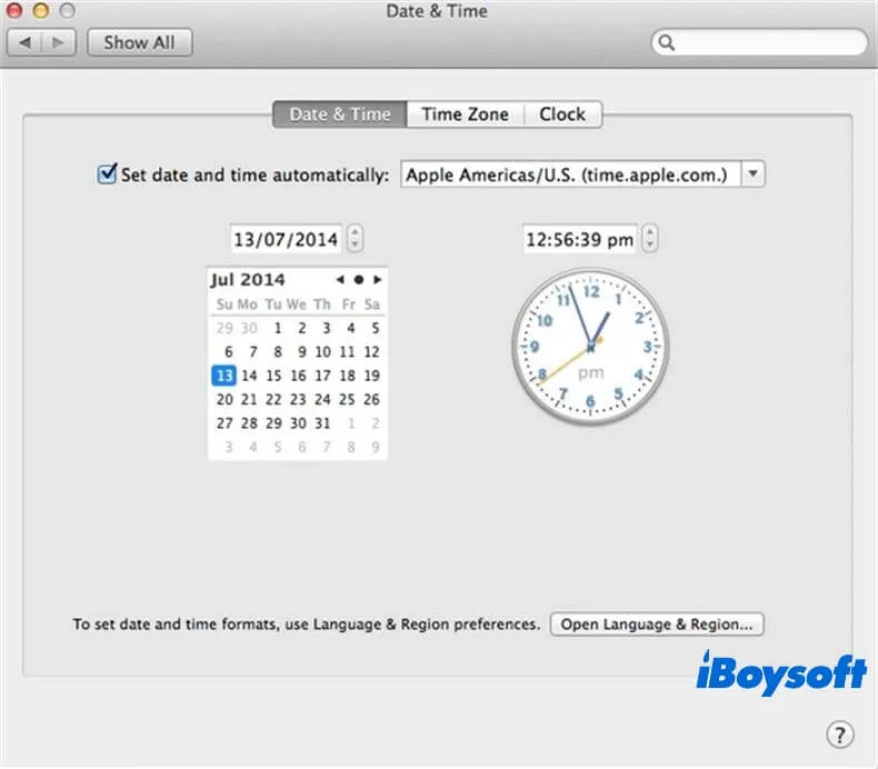 reset time zone on your Mac