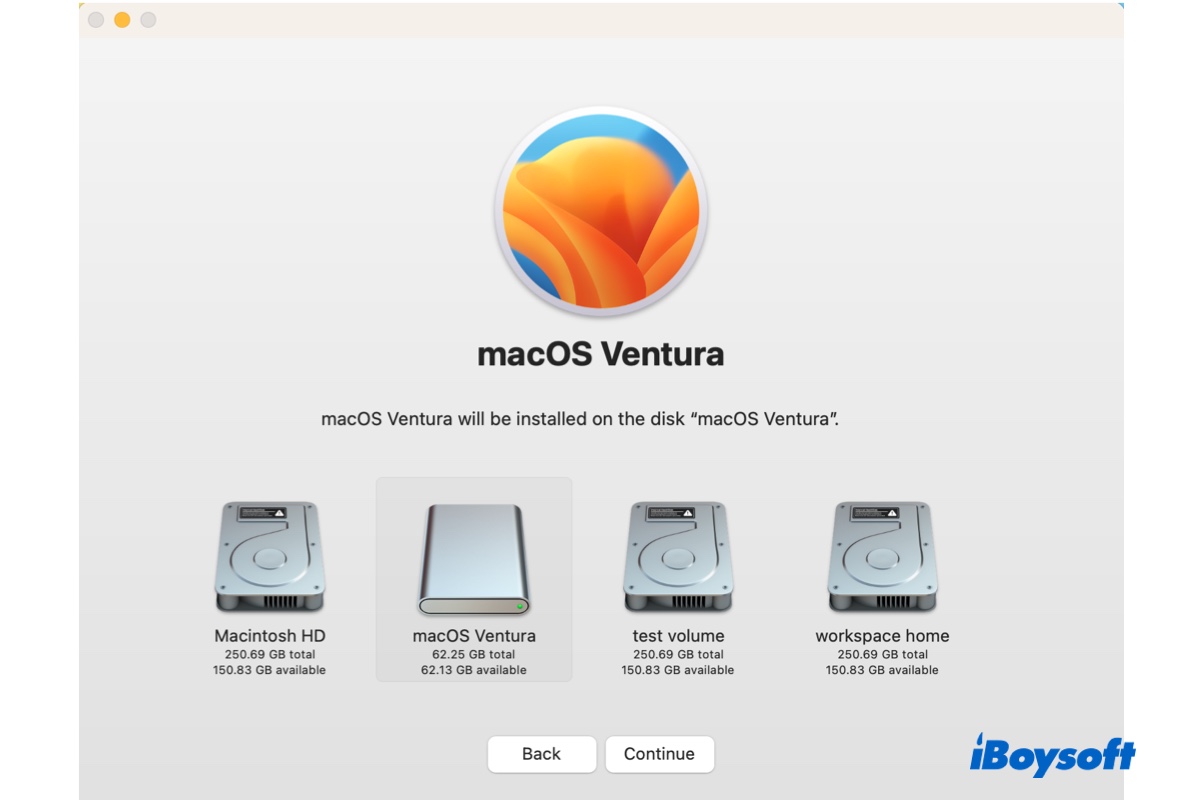 Install macOS Ventura on a separate partition