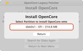 Install OpenCore Legacy Patcher into your internal hard disk