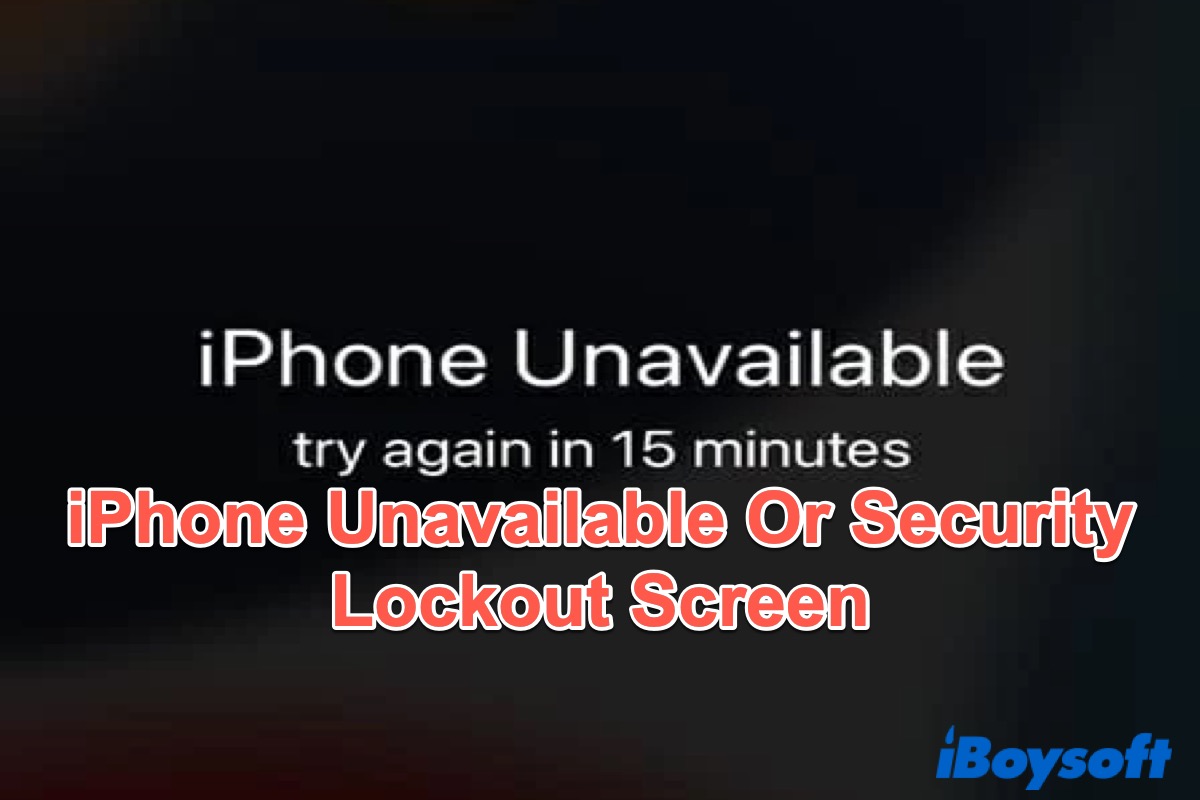 iPhoneの利用不可またはセキュリティロックアウトの画面