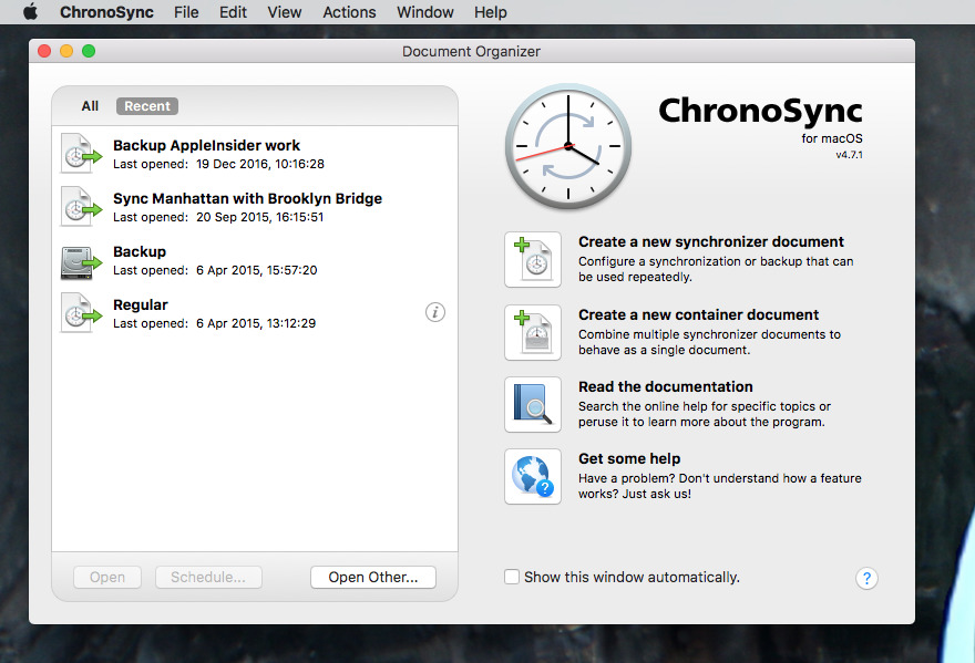 Software de Clonagem para Mac ChronoSync