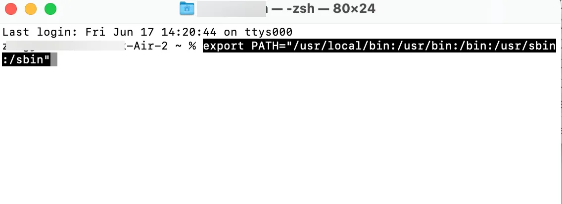 Set PATH system variables as the default macOS path