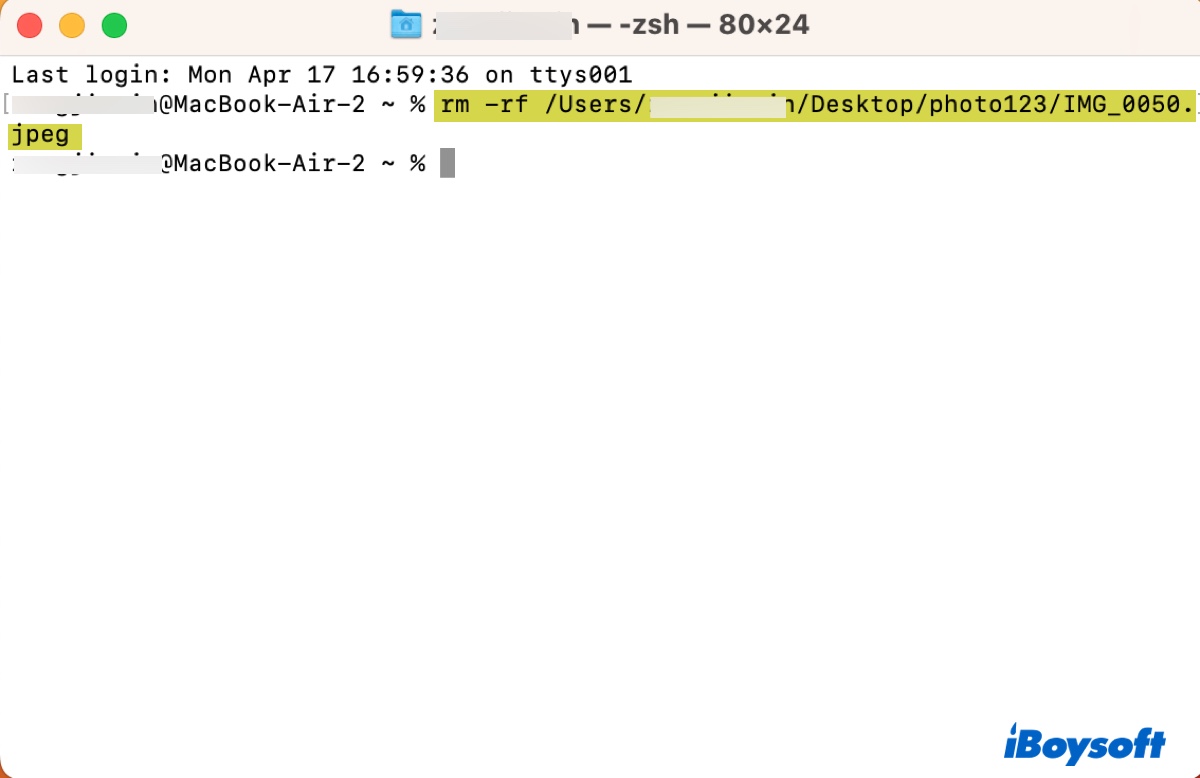Permanently delete files on Mac via Terminal