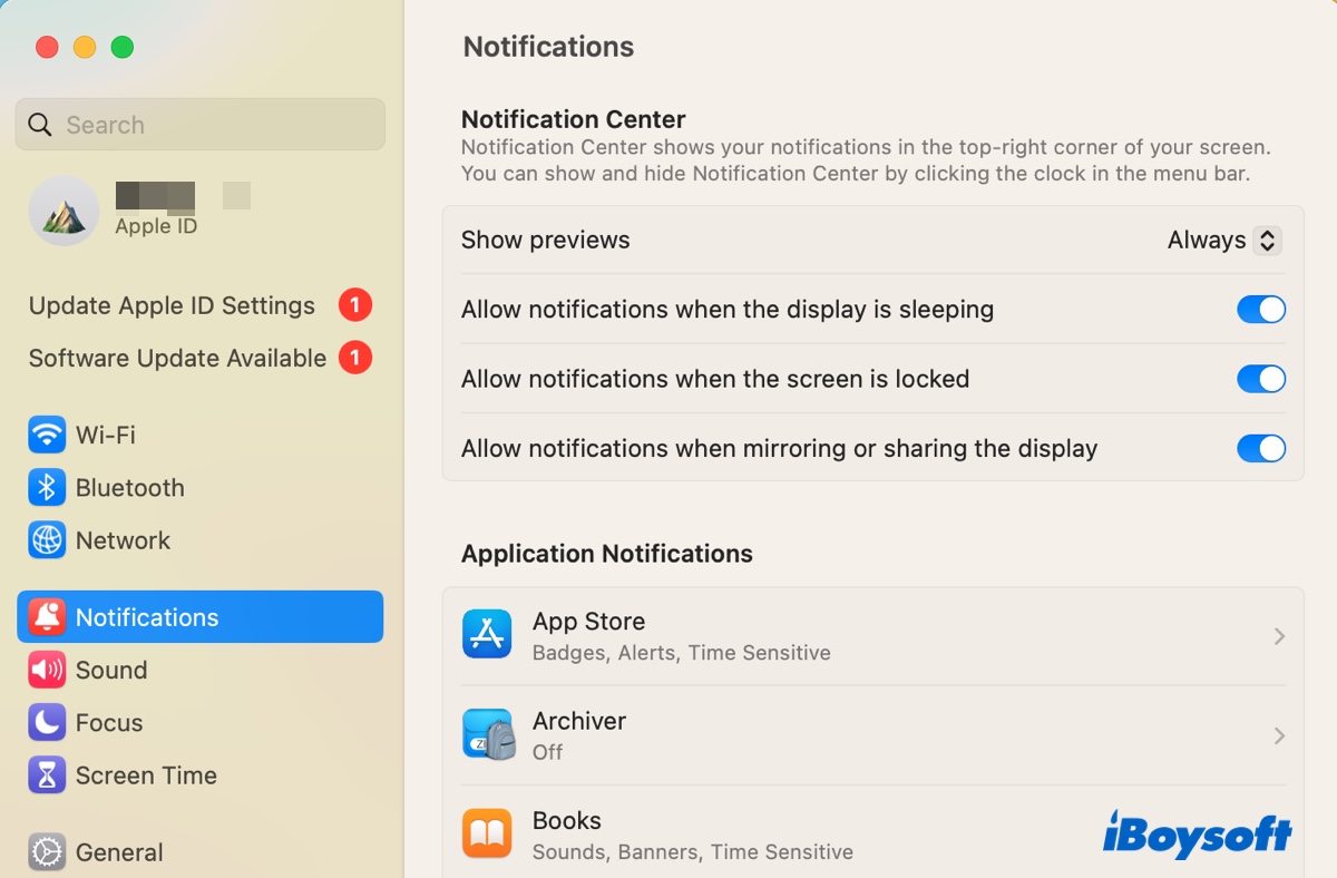 Set your Mac to show notifications in full screen mode sleep mode and on lock screen