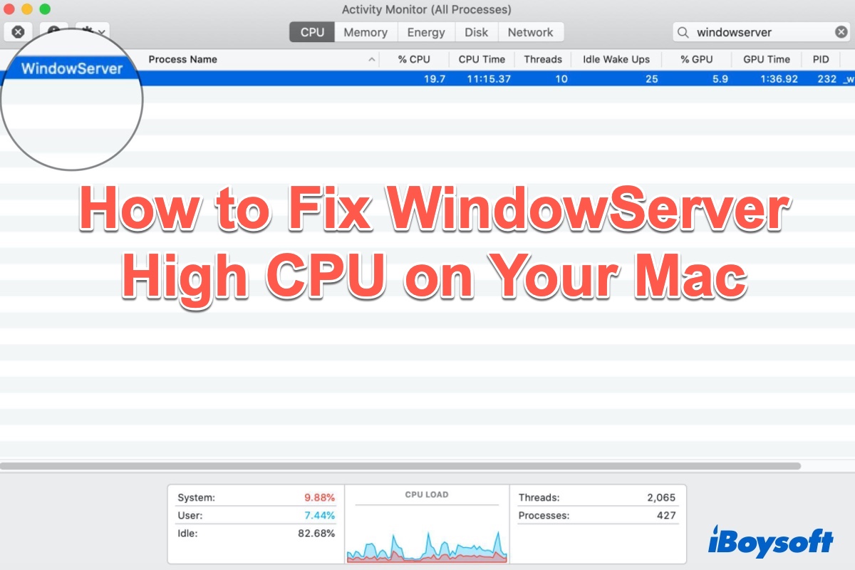 how to fix windowserver high cpu on Mac