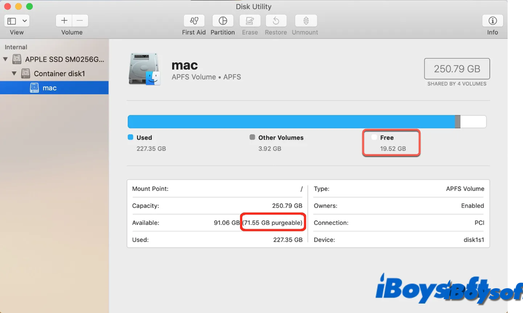 löschbarer Speicherplatz