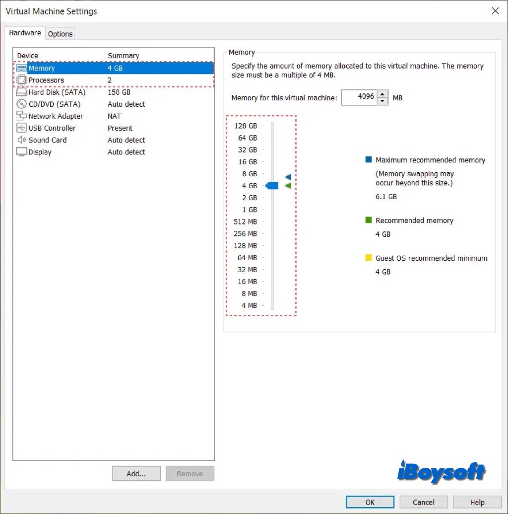 VMのRAMとCPUコアを設定する