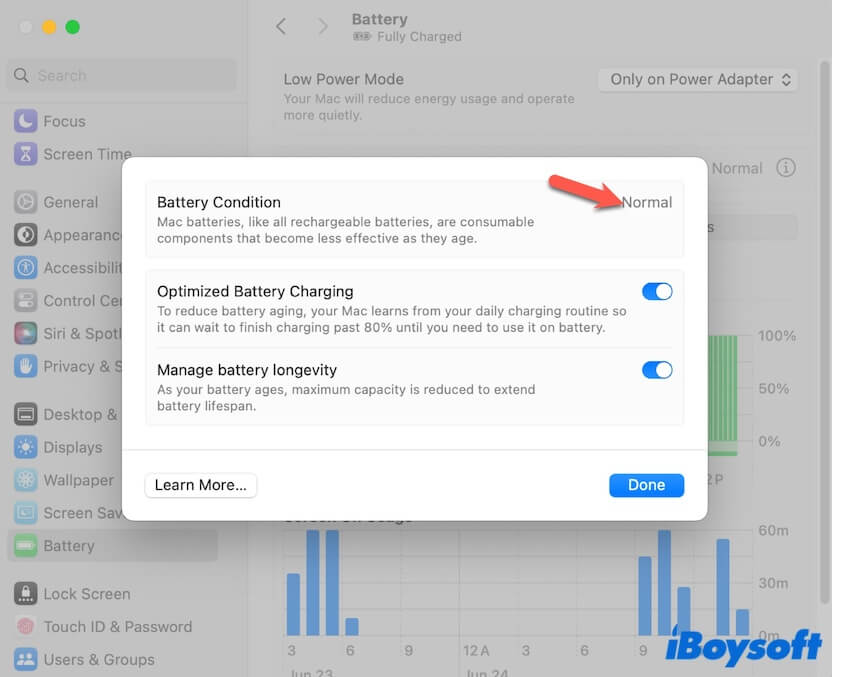 check MacBook battery condition