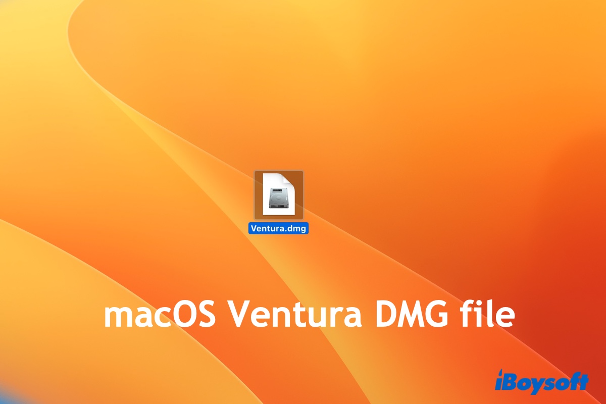 Téléchargement du DMG de macOS Ventura