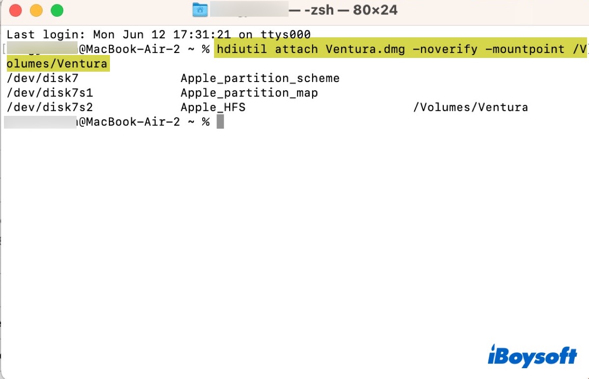 Montar arquivo DMG do macOS Ventura no Terminal
