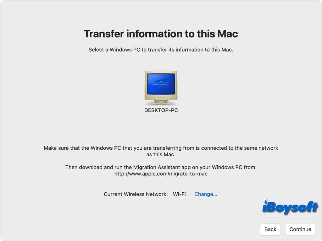 transferir para este mac