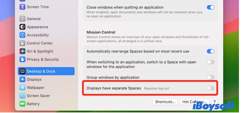 disable display have separate spaces