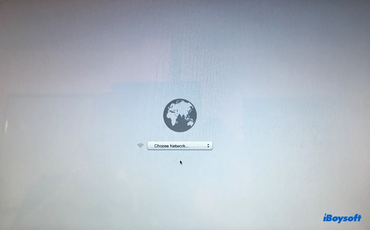 Macでインターネットリカバリモードに入るWiFiを選択