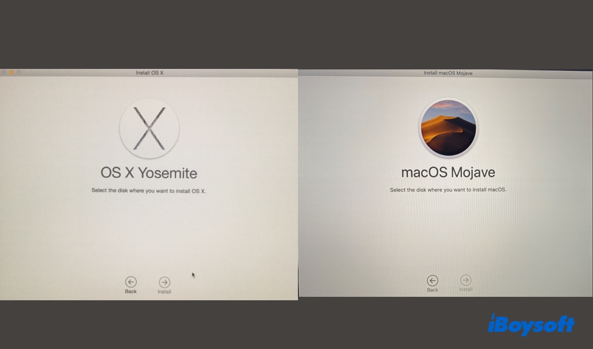 OS XまたはmacOSをインストールするディスクが見当たらない