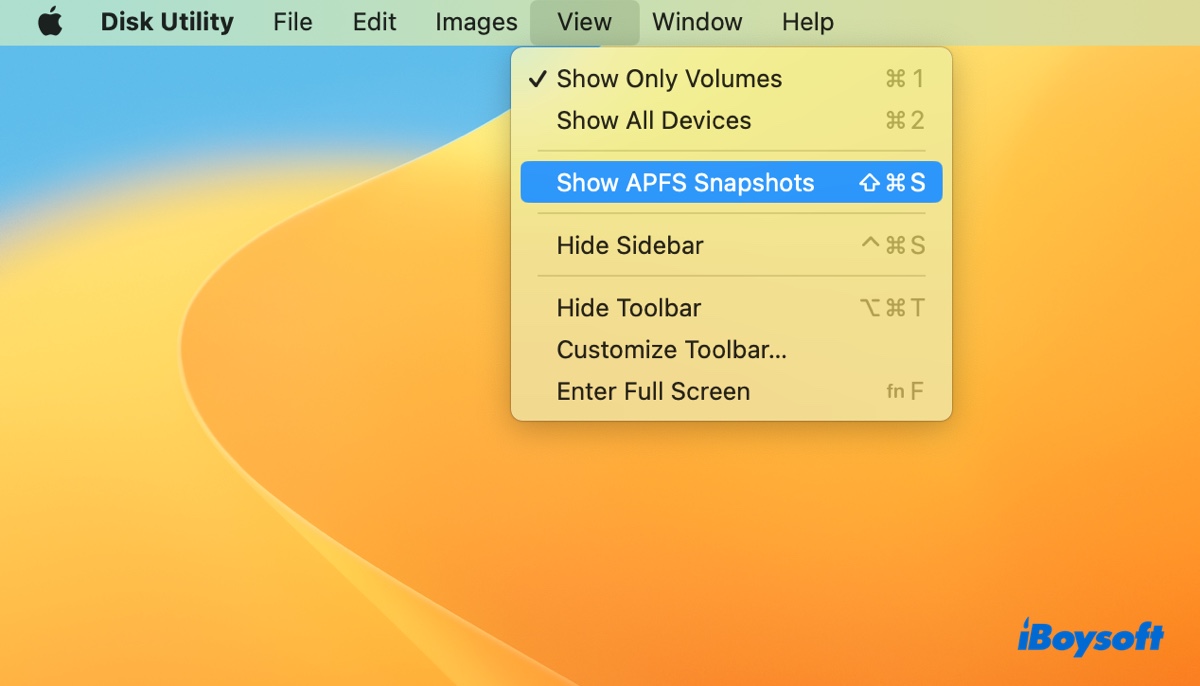 So zeigen Sie lokale Snapshots auf einem Mac im Festplattendienstprogramm an
