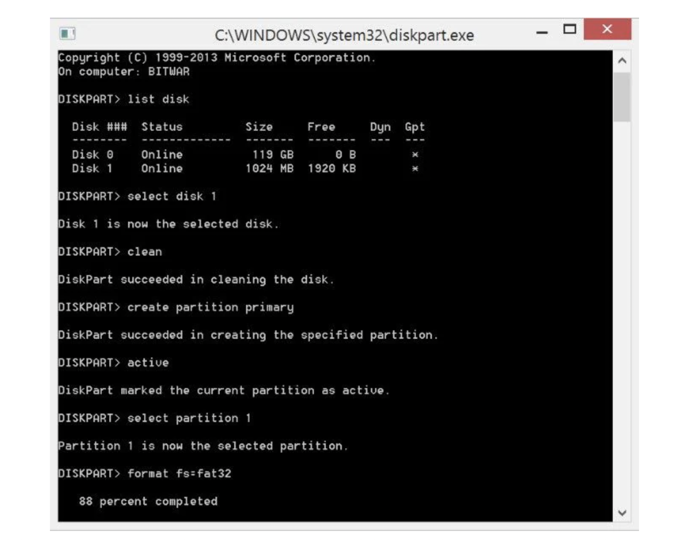 repair insert disk error with diskpart
