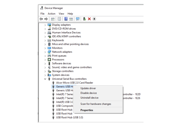 update USB driver on Windows