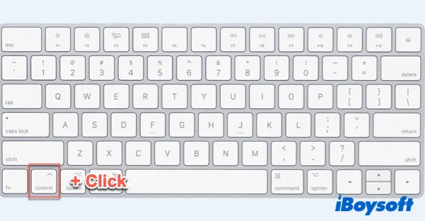clic derecho en Mac usando la tecla Control y clic