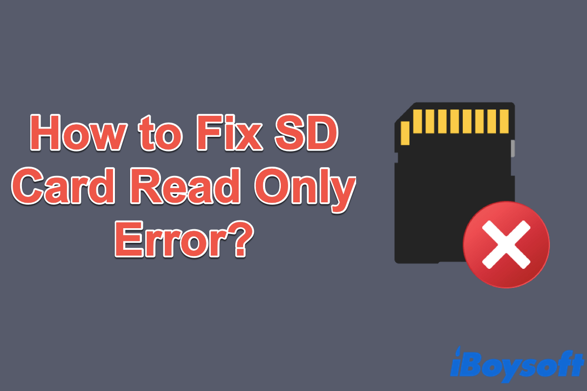 How to fix SD card read only error