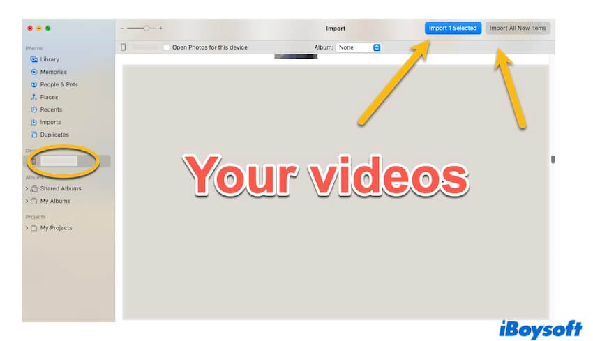 transférer des vidéos de l'iPhone vers Mac via Photos