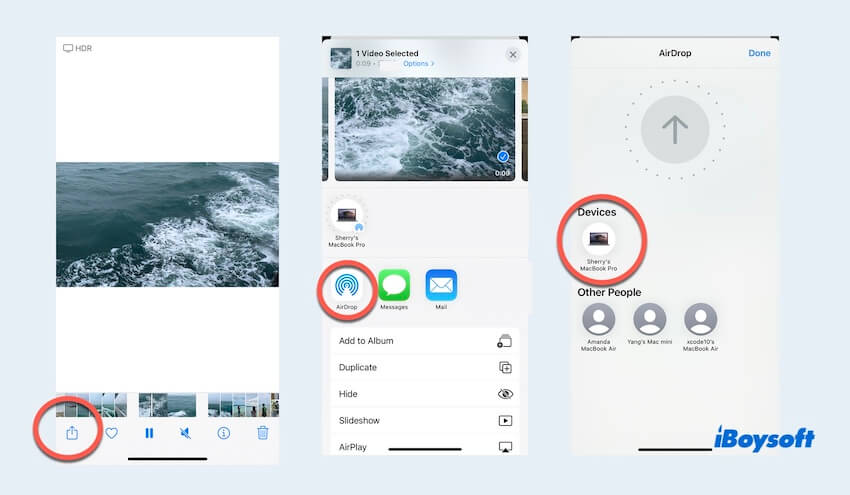 transferir vídeos do iPhone para o Mac via Airdrop