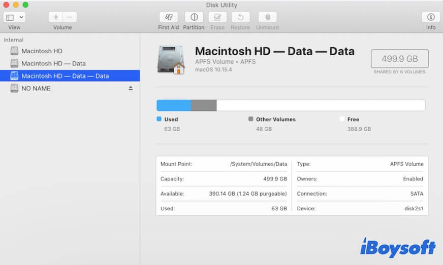 Dois volumes Macintosh HD Data
