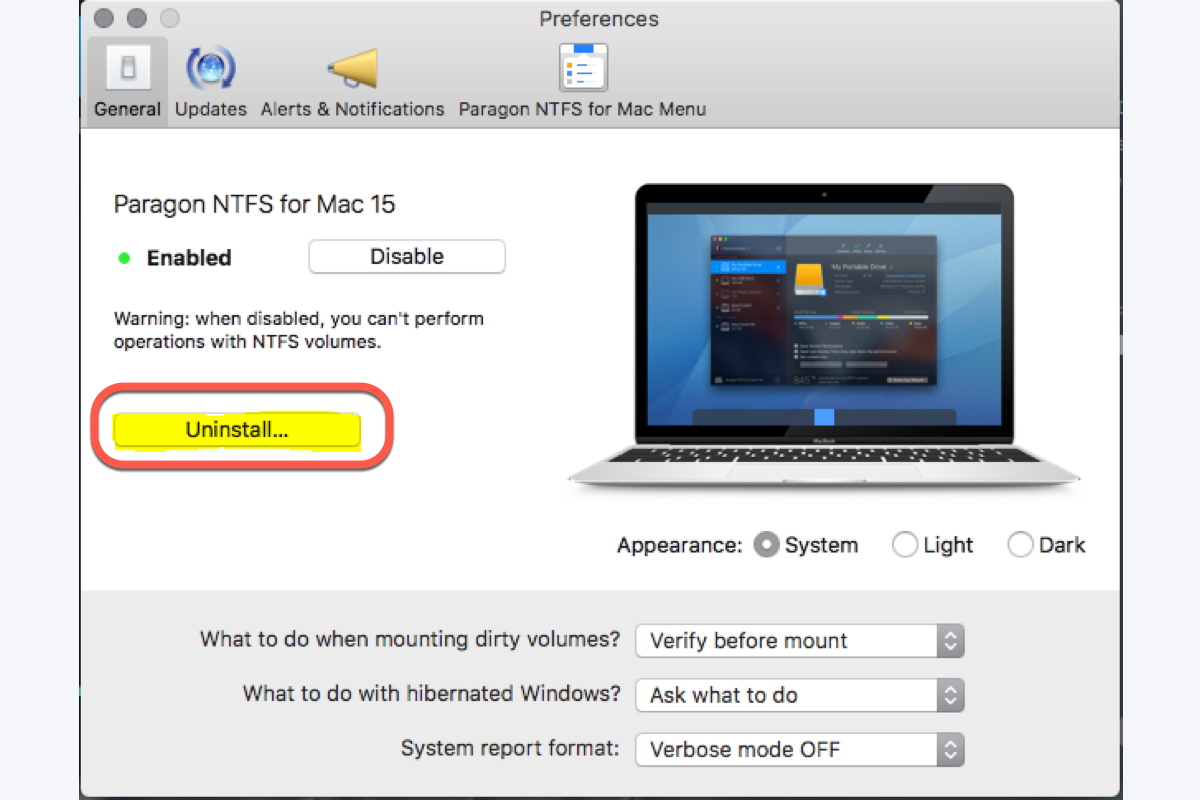 cómo desinstalar NTFS for Mac