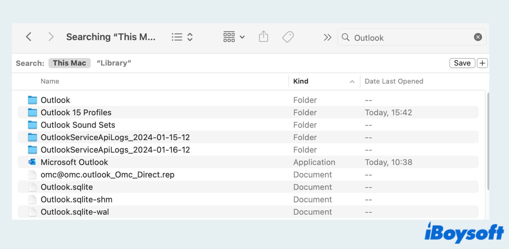 Désinstaller les restes d'Outlook avec Finder