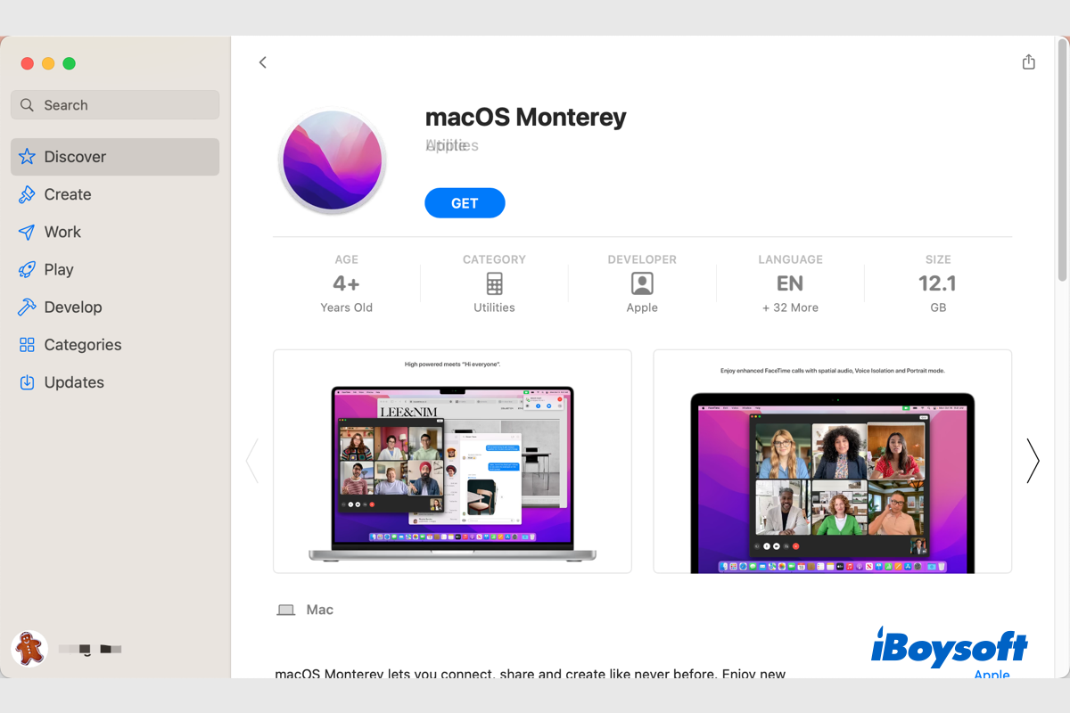 Upgrade auf macOS Monterey, während Ventura vermieden wird