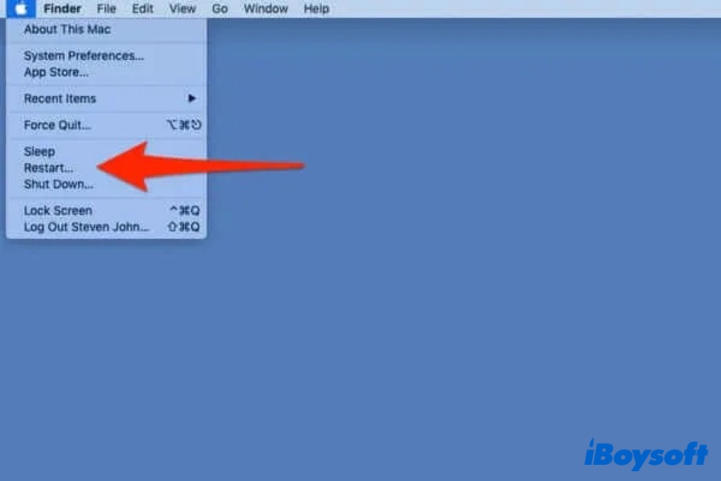 reiniciar mac