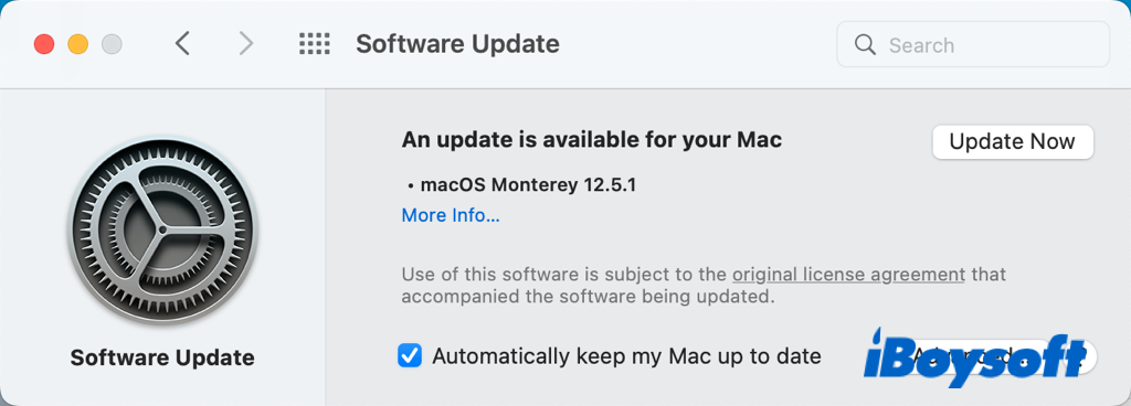verificar actualización de software en mac