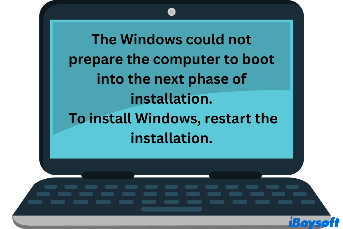 Windows could not prepare the computer to boot