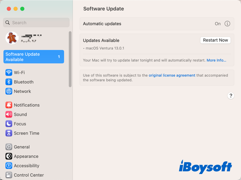 update macos on ventura