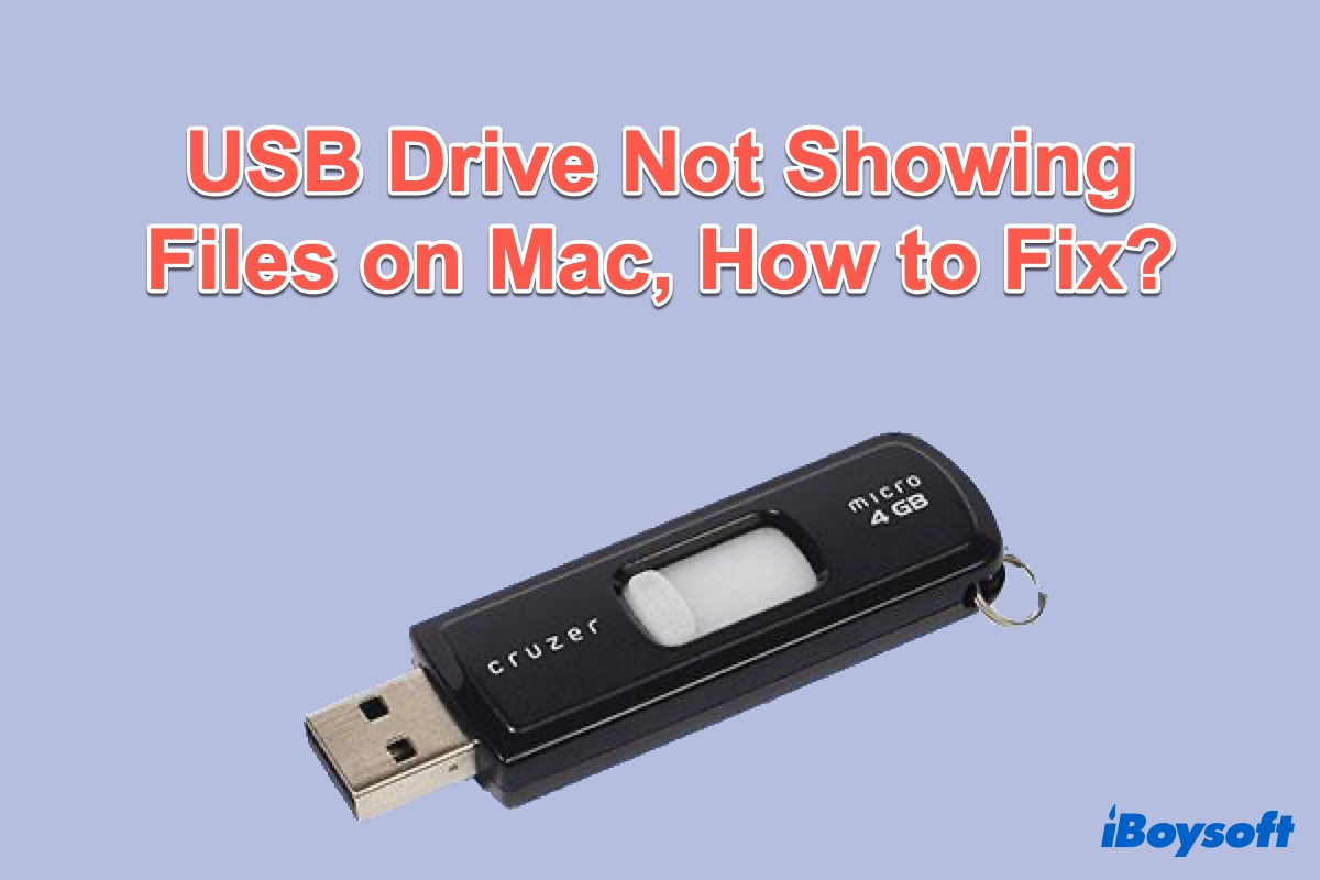 cannot see files on USB drive on Mac